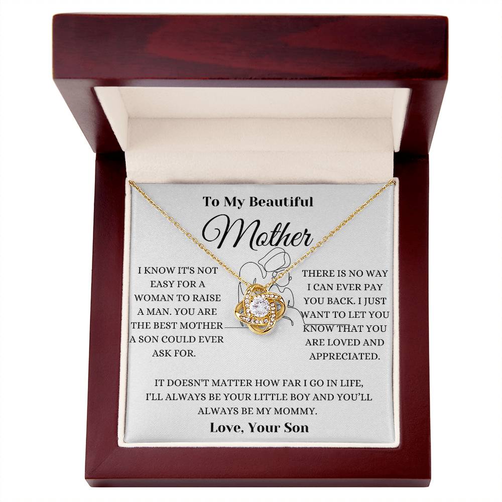 Mom You Are Loved And Appreciated Love Knot Necklace