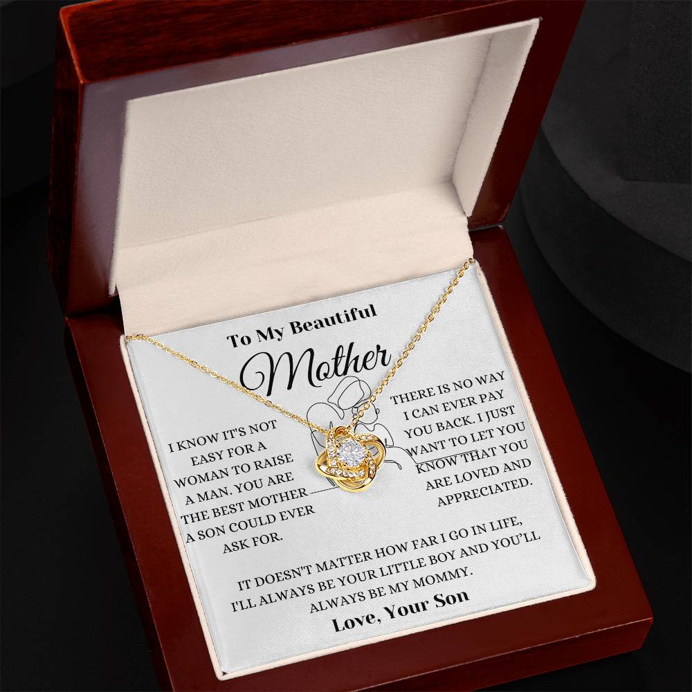 Mom You Are Loved And Appreciated Love Knot Necklace