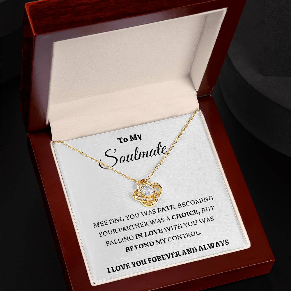 Falling In Love With You Was Beyond My Control Saulmate Love Knot Necklace