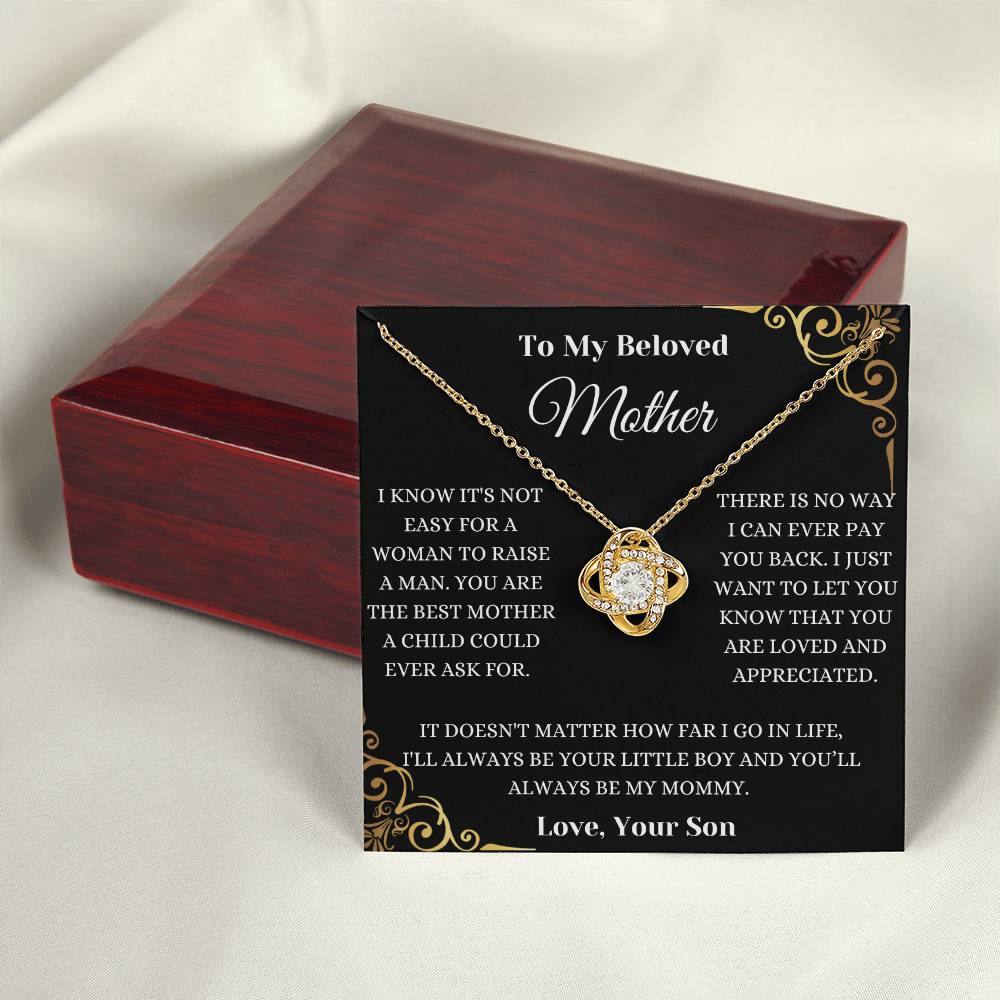 I Will Always Be Your Little Boy Love Knot Necklace