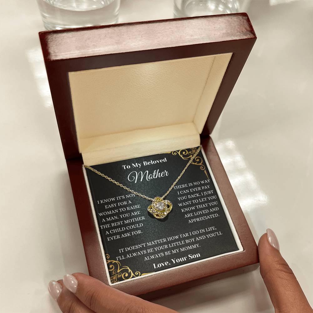 I Will Always Be Your Little Boy Love Knot Necklace