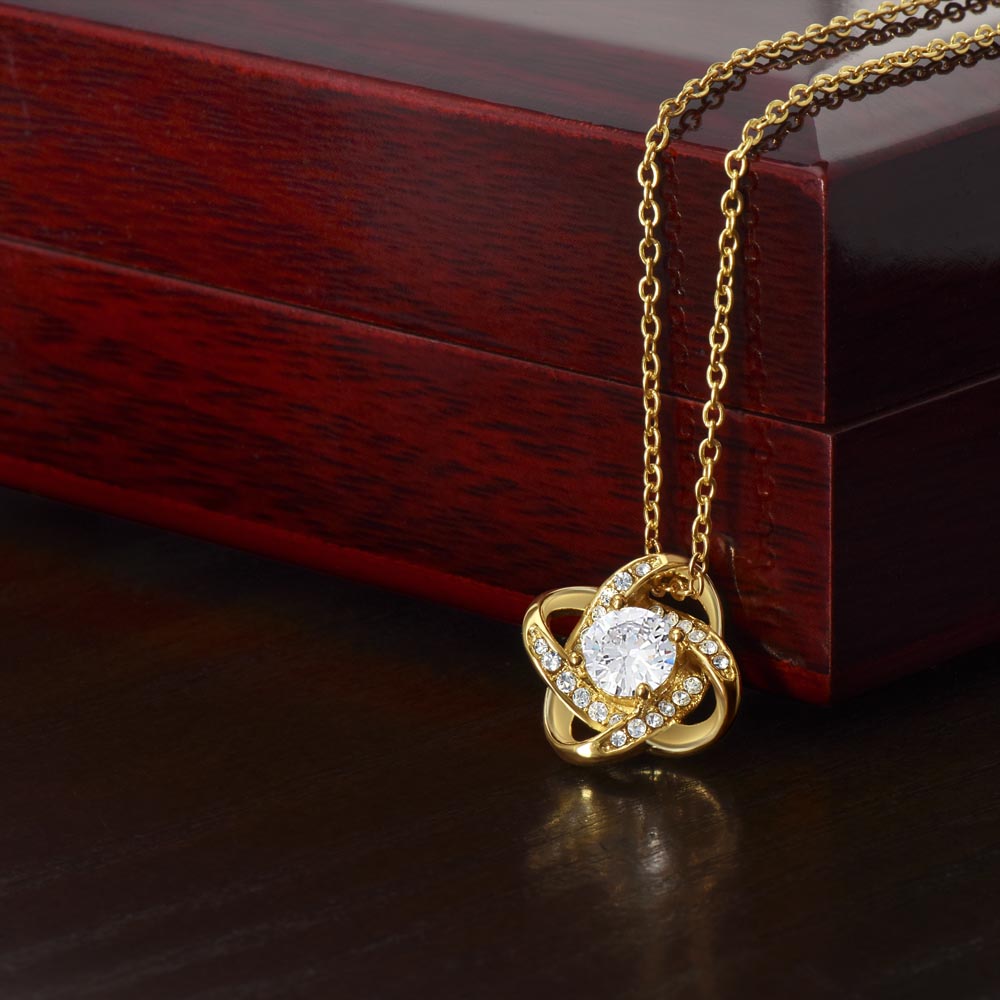 To My Beloved Mother Floral Love Knot Necklace