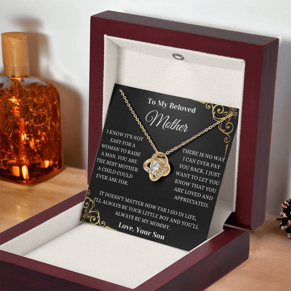 I Will Always Be Your Little Boy Love Knot Necklace