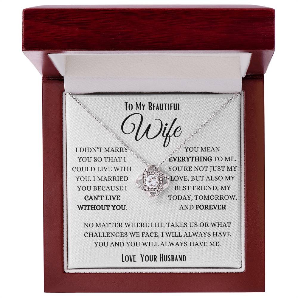 To My Wife My Forever Home Love Knot Necklace