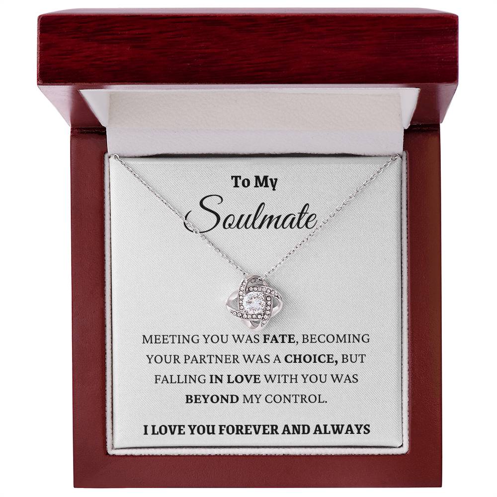Falling In Love With You Was Beyond My Control Saulmate Love Knot Necklace