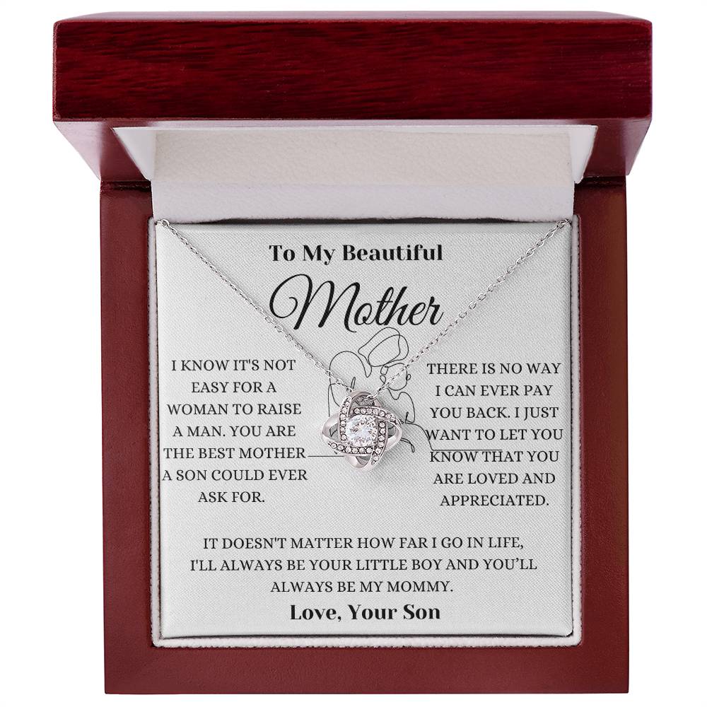 Mom You Are Loved And Appreciated Love Knot Necklace