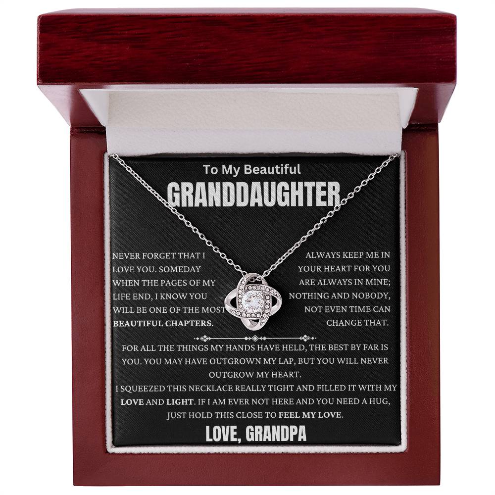 You Are The Best Thing My Hands Held Granddaughter Love Knot Necklace