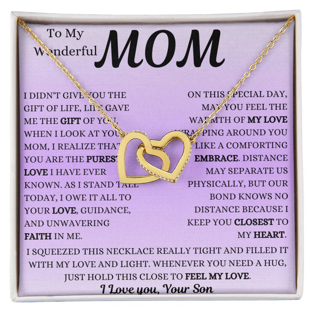 You Are The Purest Love Mom Interlocking Hearts Necklace