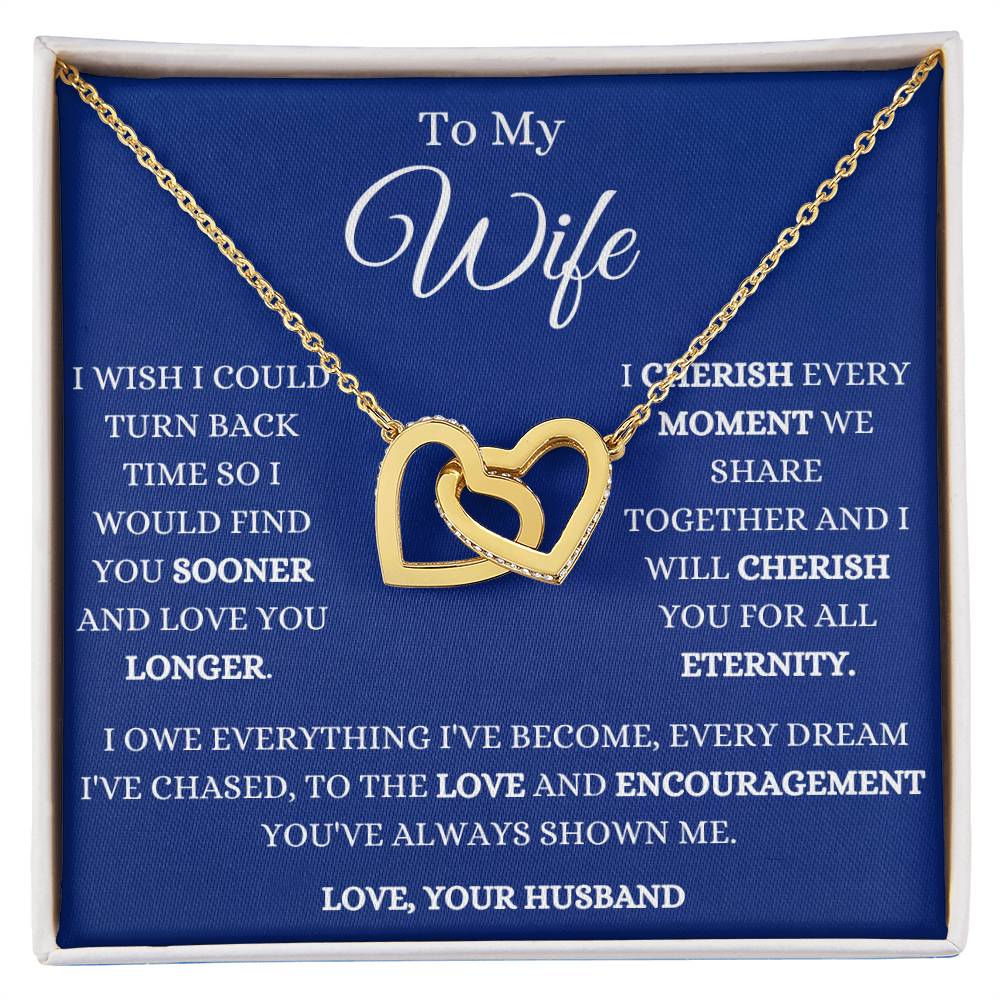 I Will Cherish You Forever Interlocking Hearts Necklace