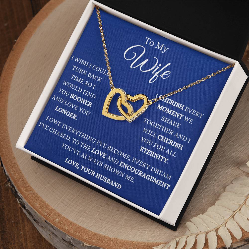 I Will Cherish You Forever Interlocking Hearts Necklace