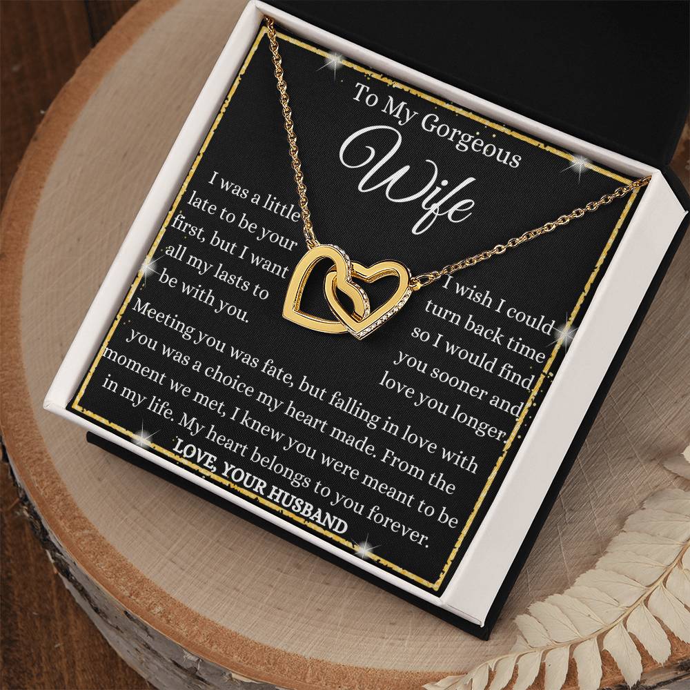 Falling In Love With My Wife Interlocking Hearts Necklace