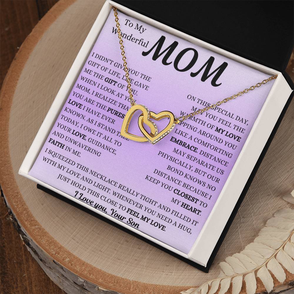 You Are The Purest Love Mom Interlocking Hearts Necklace