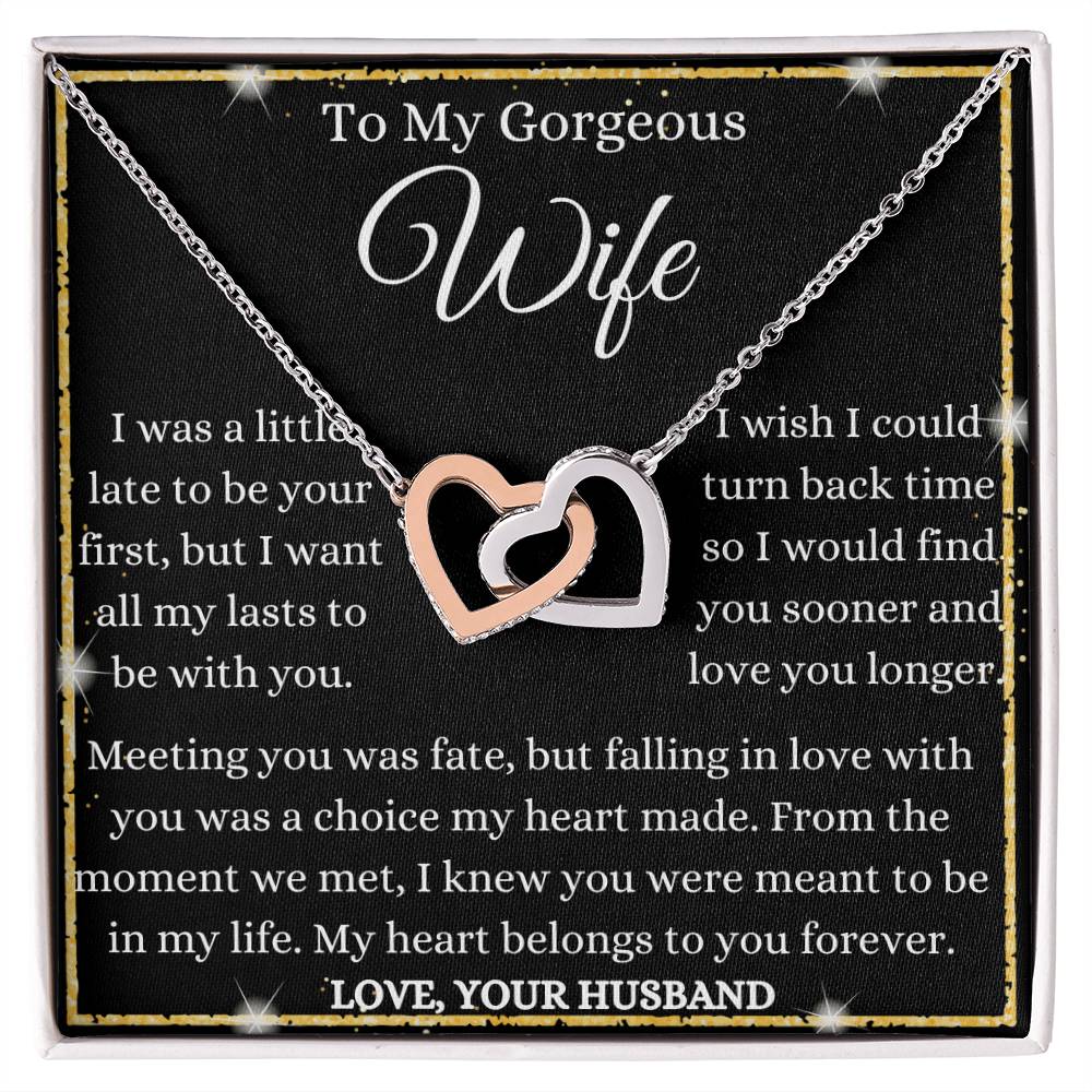 Falling In Love With My Wife Interlocking Hearts Necklace