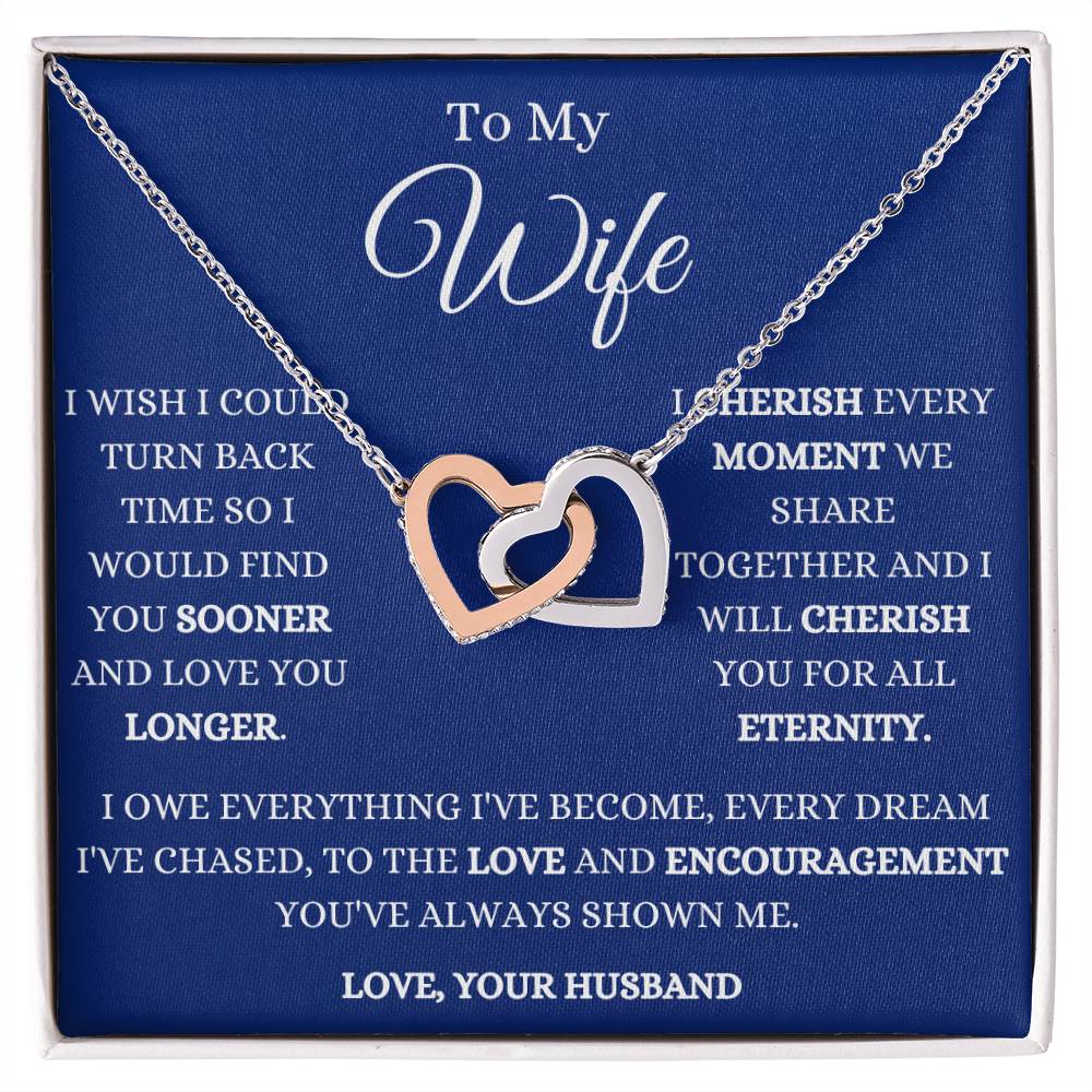 I Will Cherish You Forever Interlocking Hearts Necklace