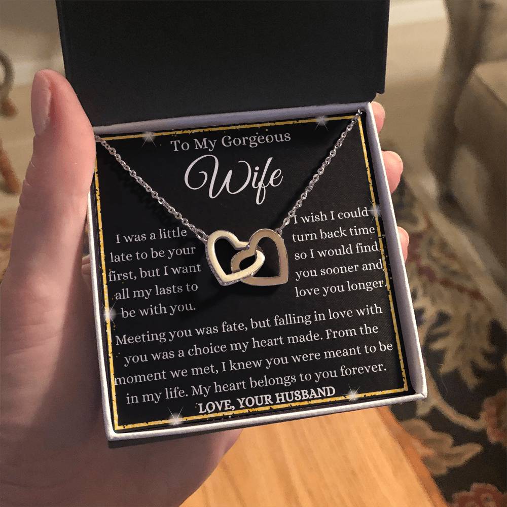 Falling In Love With My Wife Interlocking Hearts Necklace