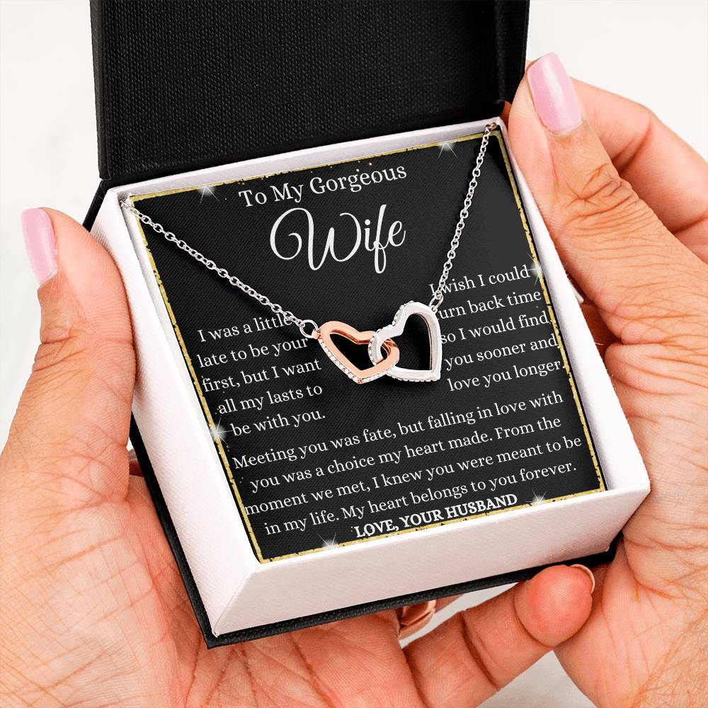 Falling In Love With My Wife Interlocking Hearts Necklace
