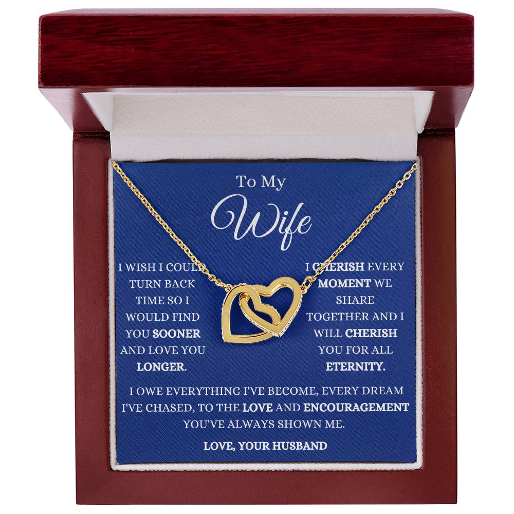 I Will Cherish You Forever Interlocking Hearts Necklace