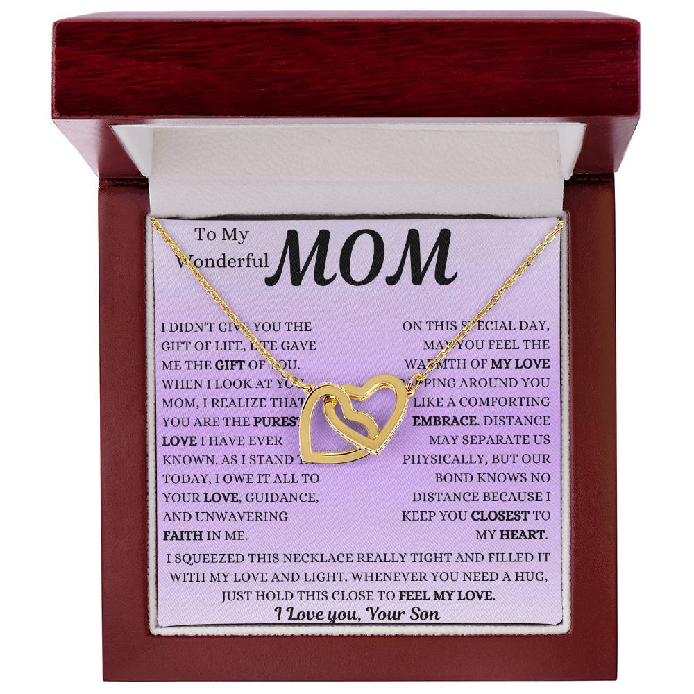 You Are The Purest Love Mom Interlocking Hearts Necklace