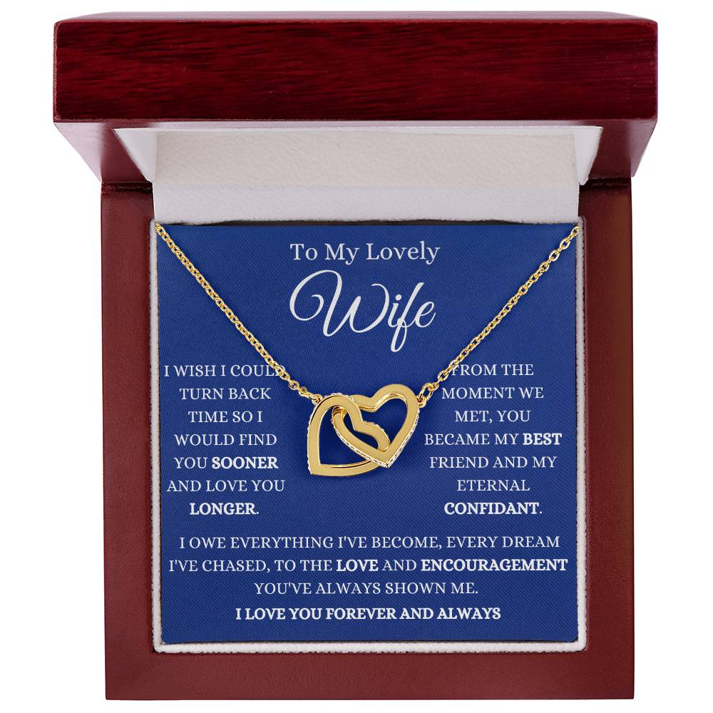 To My Wife My Eternal Confident Interlocking Hearts Necklace