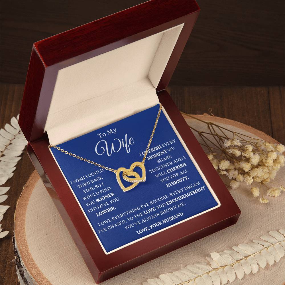 I Will Cherish You Forever Interlocking Hearts Necklace