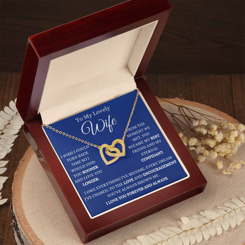 To My Wife My Eternal Confident Interlocking Hearts Necklace