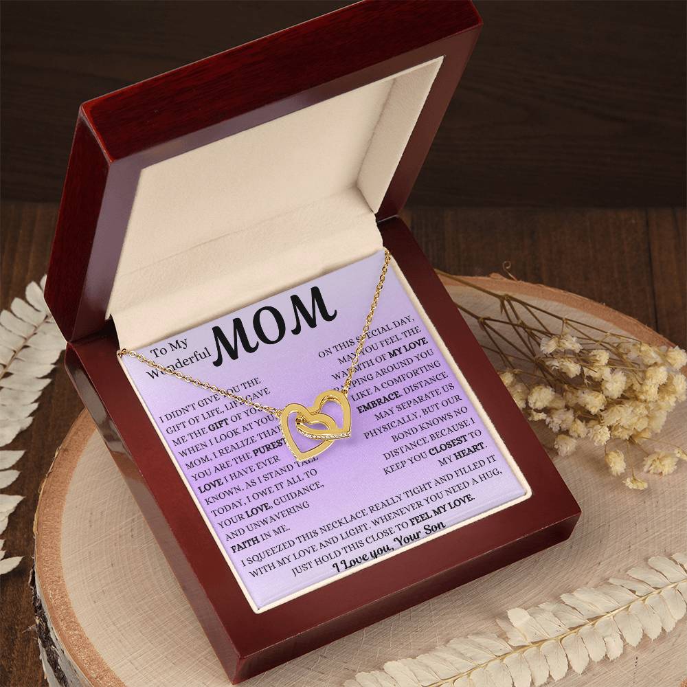 You Are The Purest Love Mom Interlocking Hearts Necklace