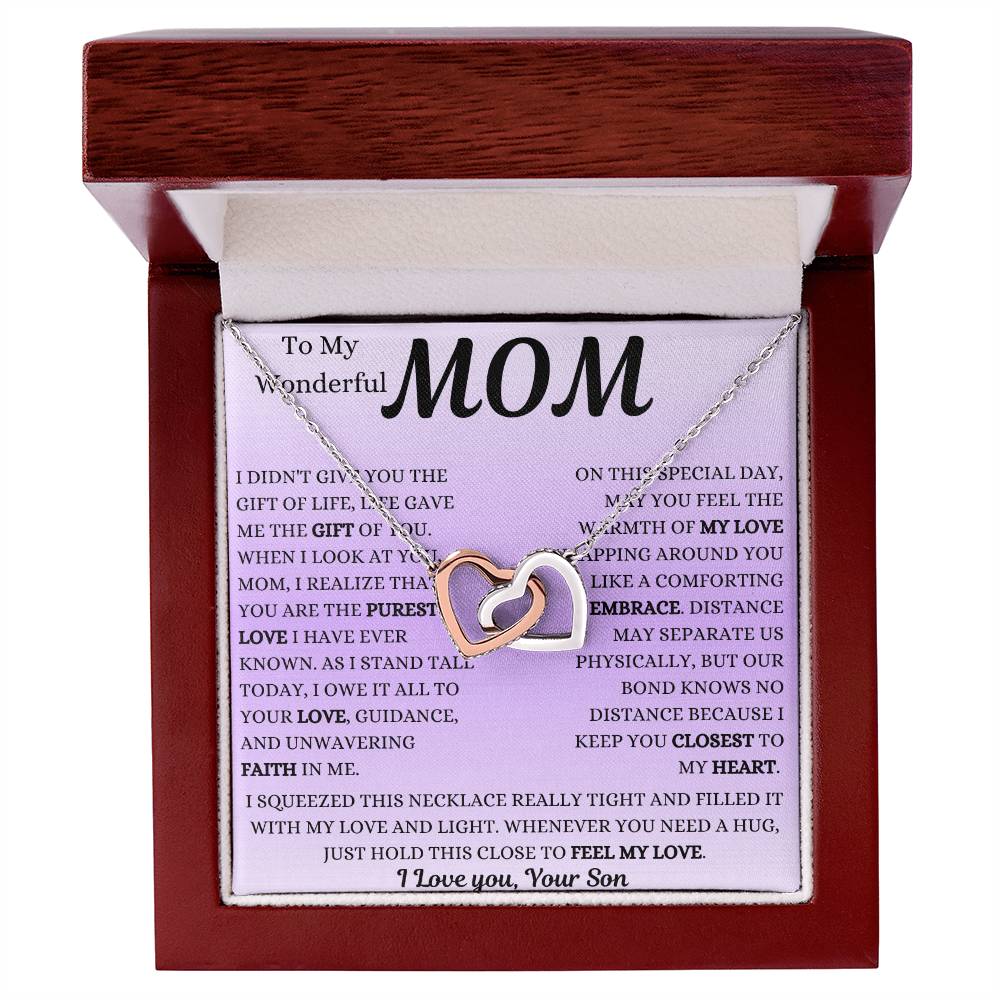 You Are The Purest Love Mom Interlocking Hearts Necklace
