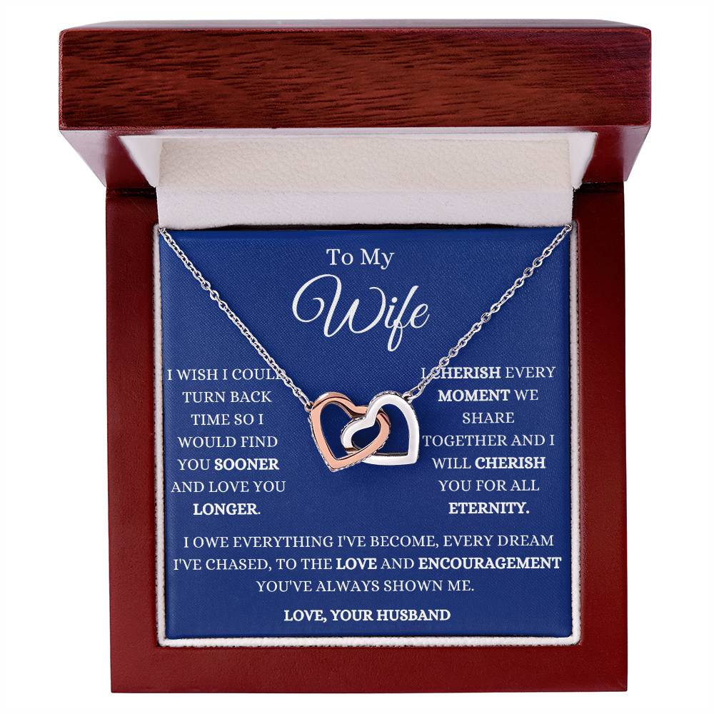 I Will Cherish You Forever Interlocking Hearts Necklace