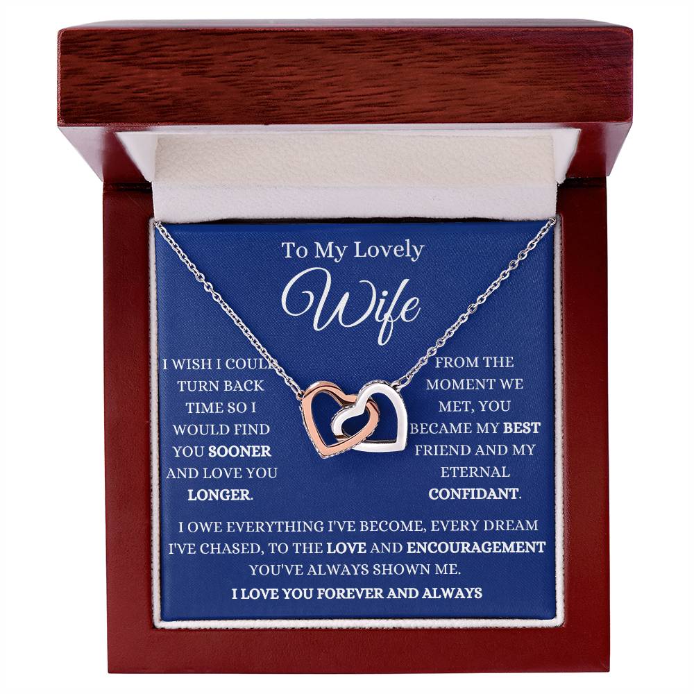 To My Wife My Eternal Confident Interlocking Hearts Necklace