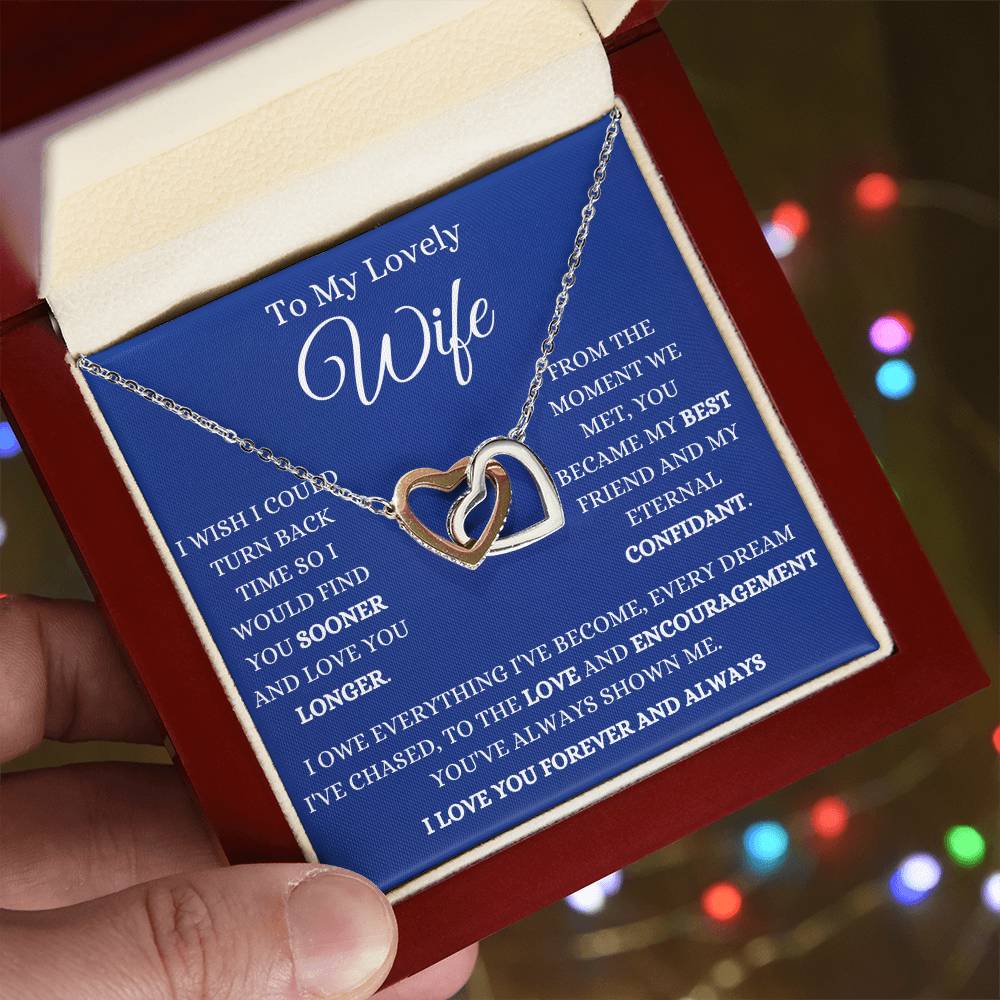To My Wife My Eternal Confident Interlocking Hearts Necklace