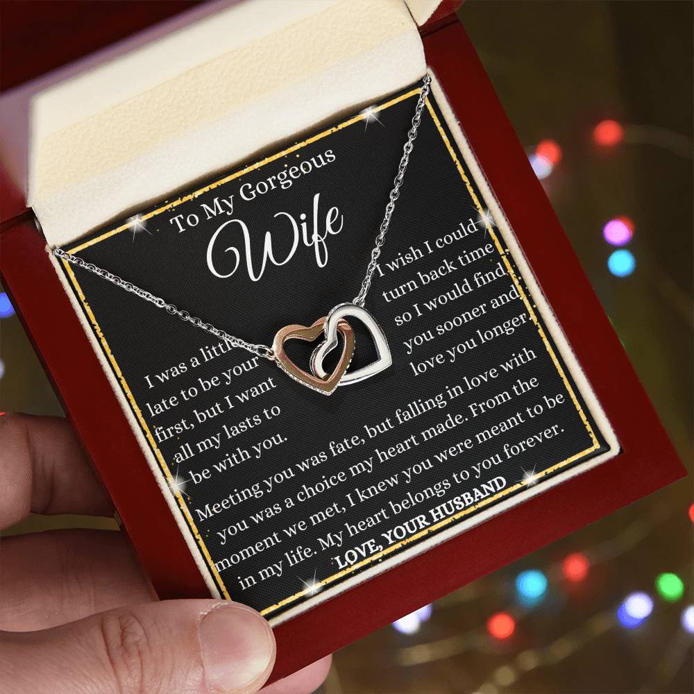 Falling In Love With My Wife Interlocking Hearts Necklace