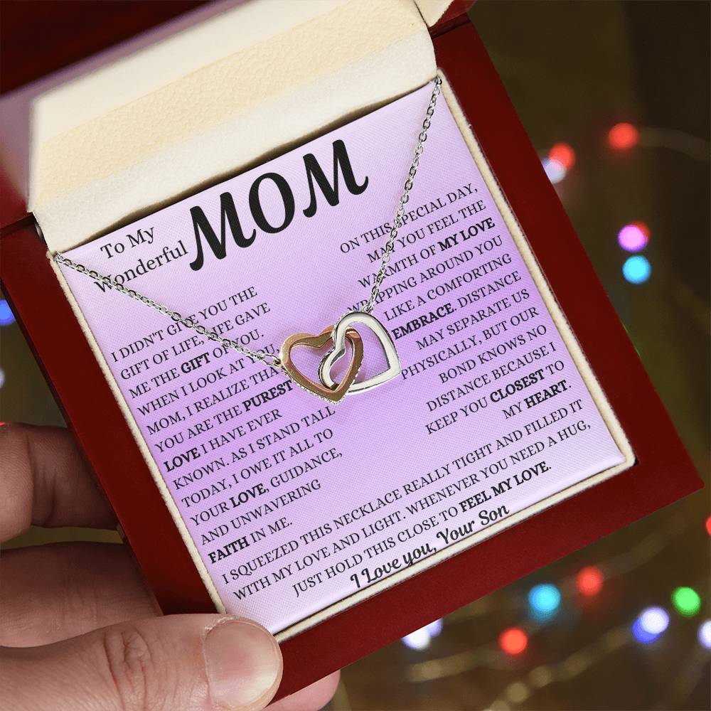 You Are The Purest Love Mom Interlocking Hearts Necklace