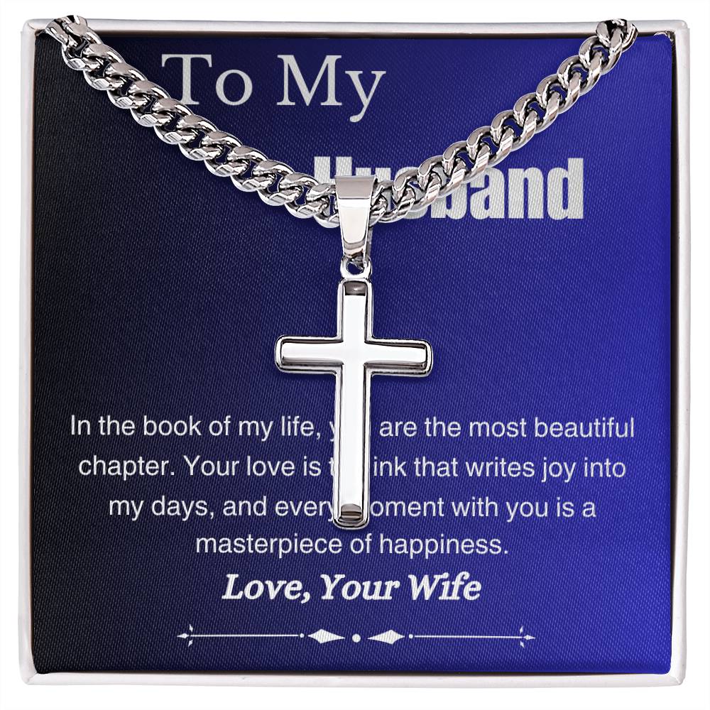 Artisan Cross Necklace on Cuban Chain