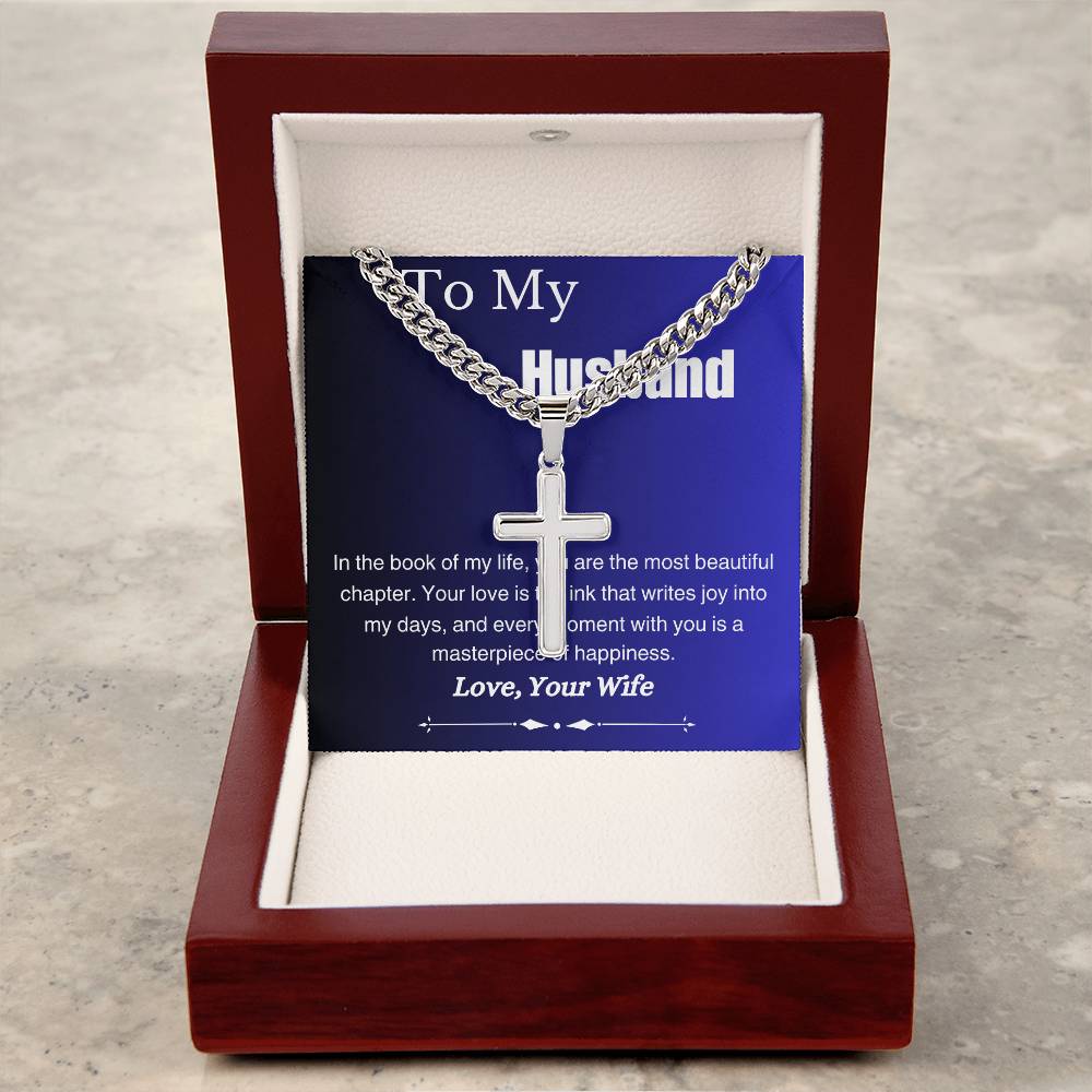 Artisan Cross Necklace on Cuban Chain