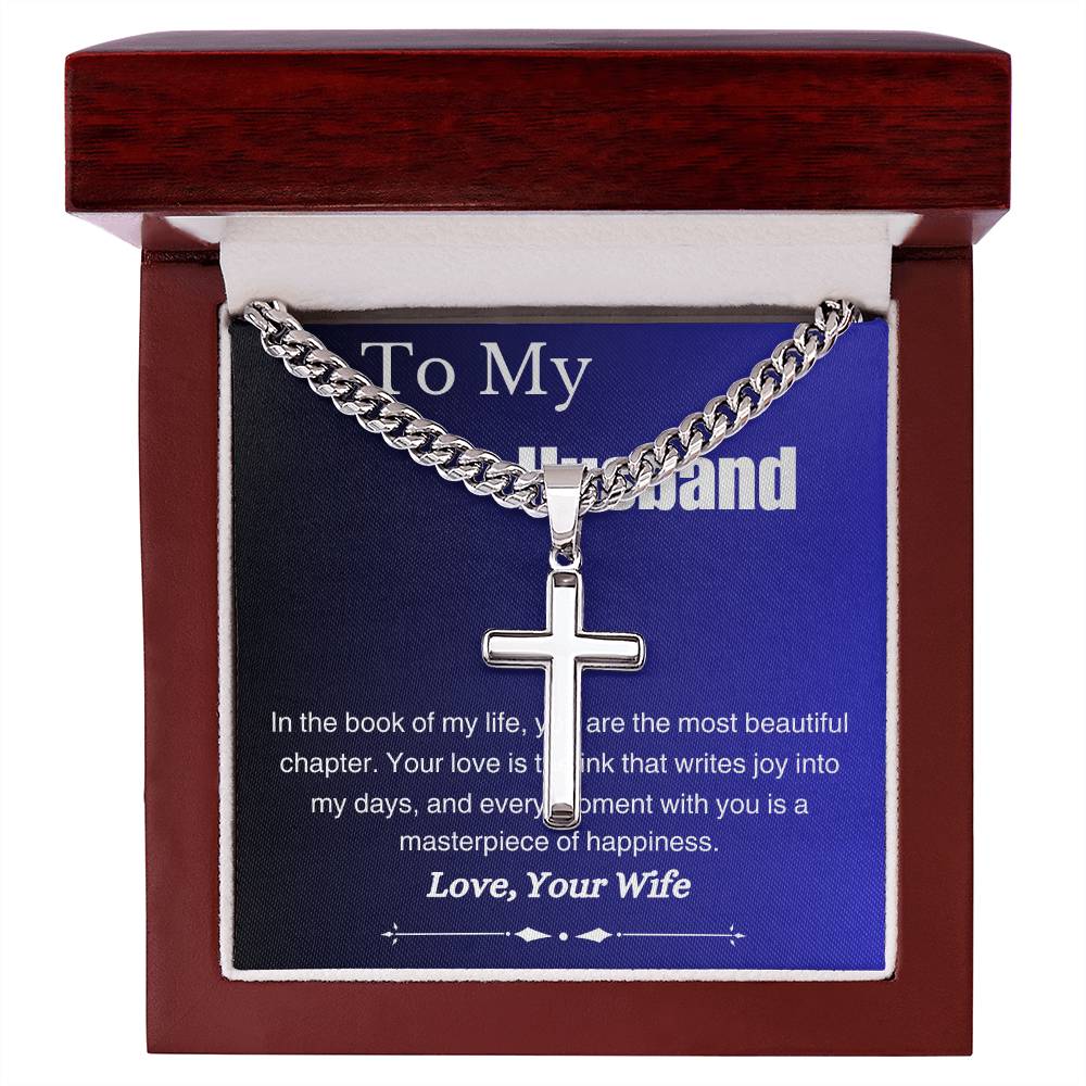 Artisan Cross Necklace on Cuban Chain