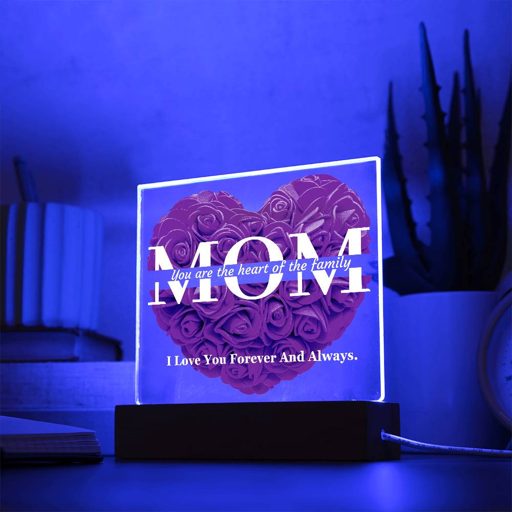 The Heart Of The Family Mom Acrylic Plaque