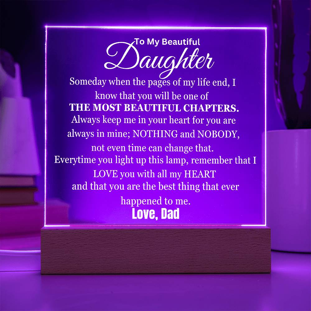 My Daughter My Most Beautiful Chapter Table Lamp