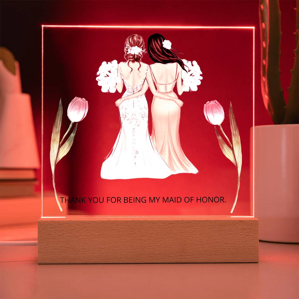 Maid Of Honor Gift Square Acrylic