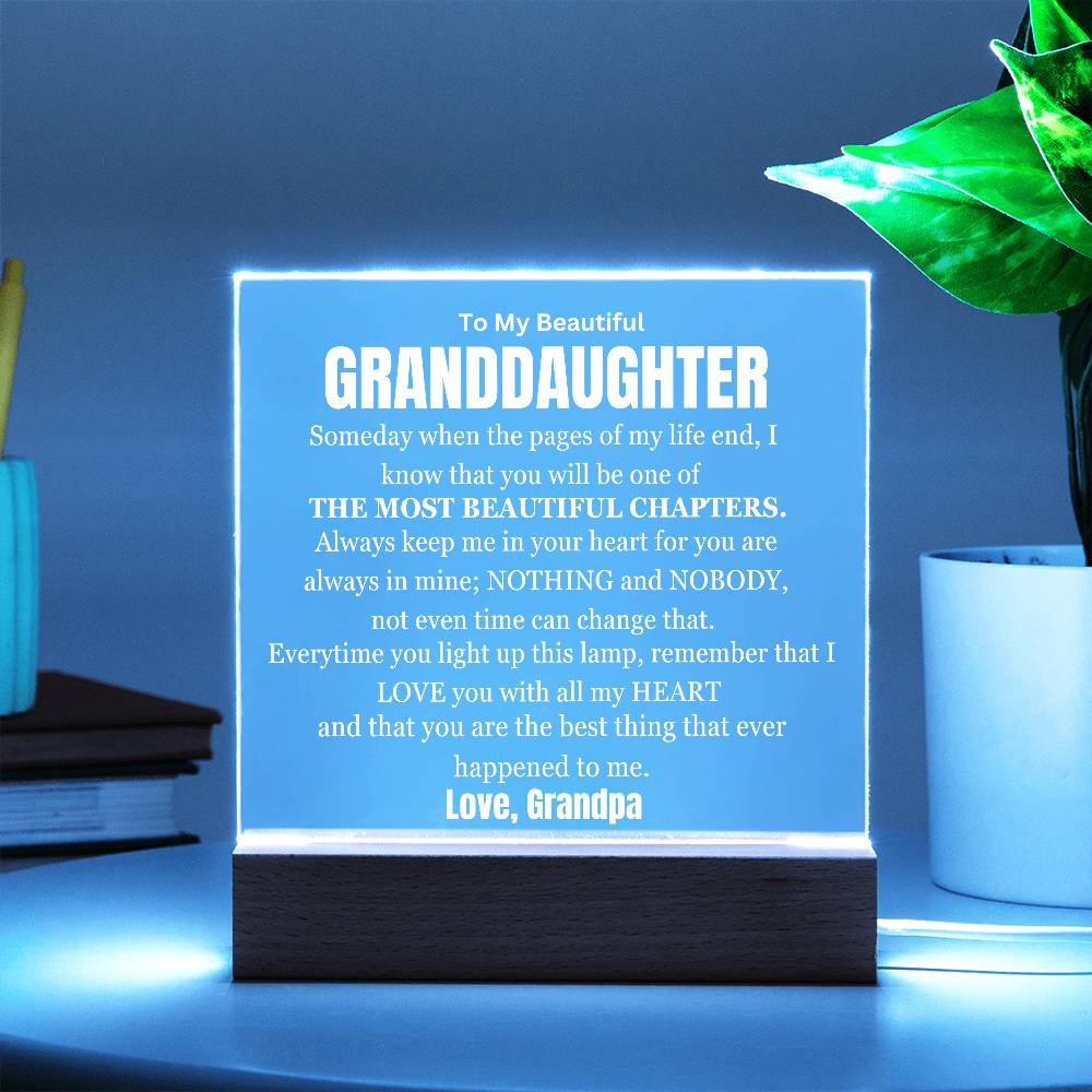 My Most Beautiful Chapter Granddaughter Table Lamp