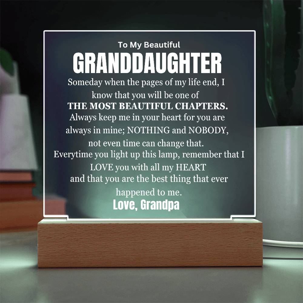 My Most Beautiful Chapter Granddaughter Table Lamp