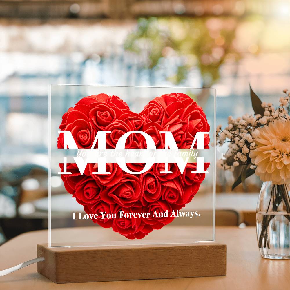 The Heart Of The Family Mom Acrylic Plaque