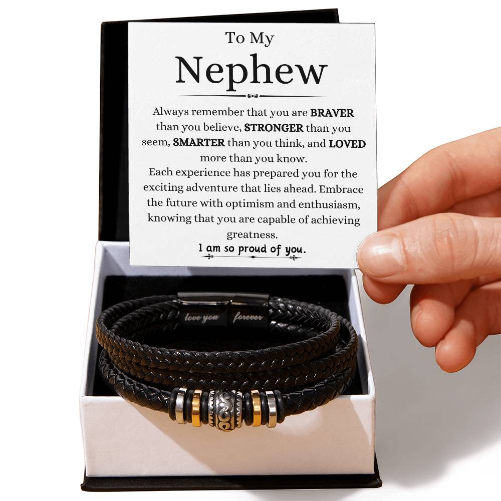 To My Brave Nephew Love You Forever Bracelet