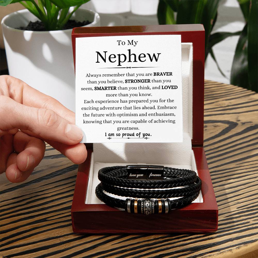 To My Brave Nephew Love You Forever Bracelet