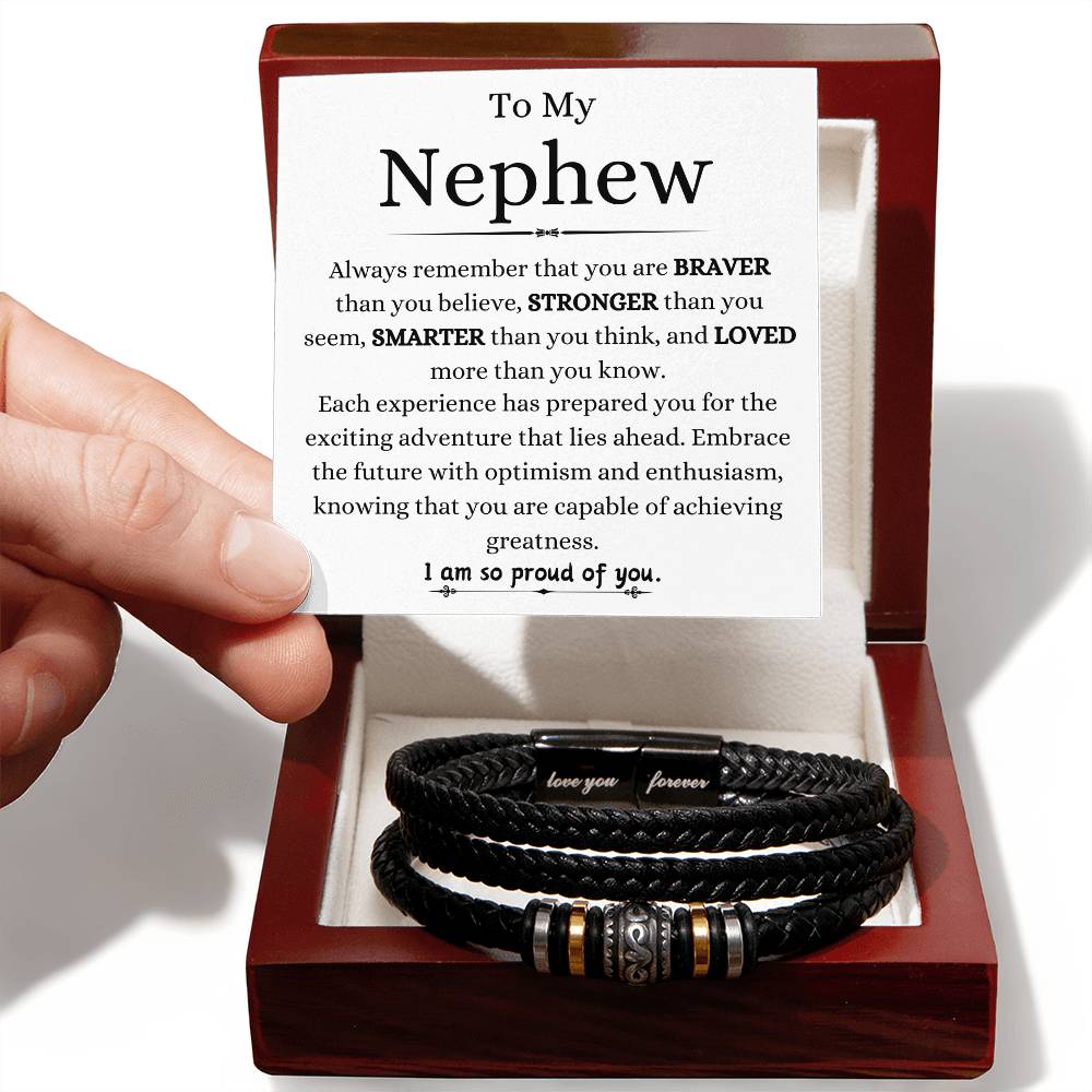 To My Brave Nephew Love You Forever Bracelet