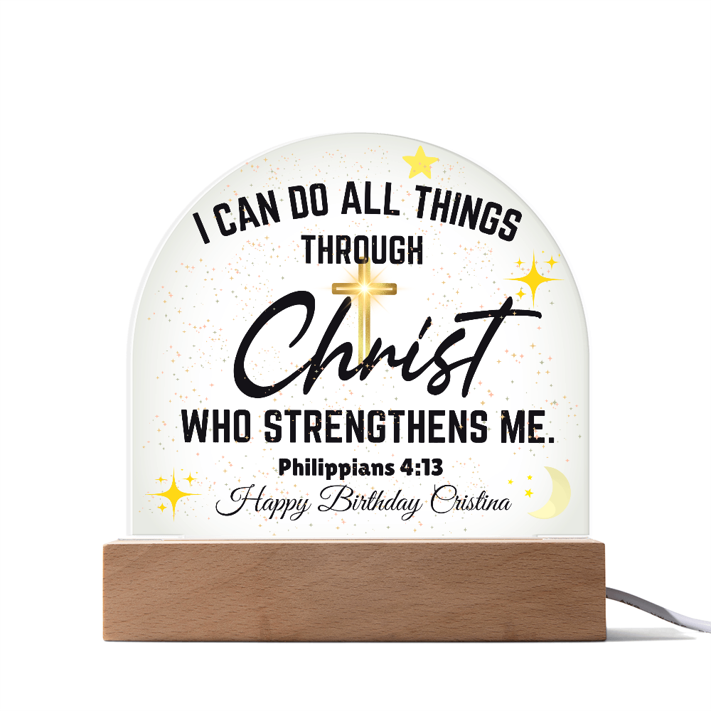 Happy Bithday Cristina Acrylic Dome