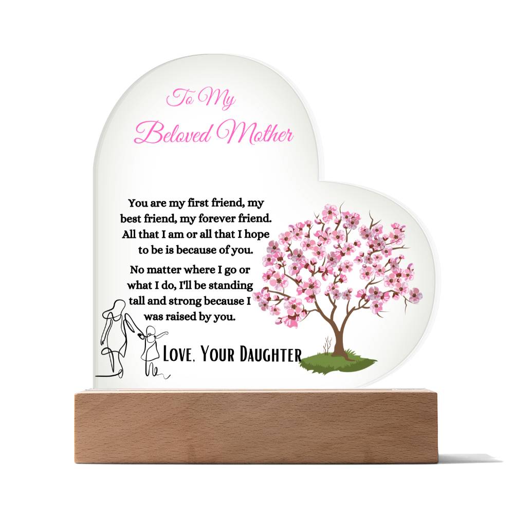 To My Best Friend and First Friend Mother's Day Heart Acrylic