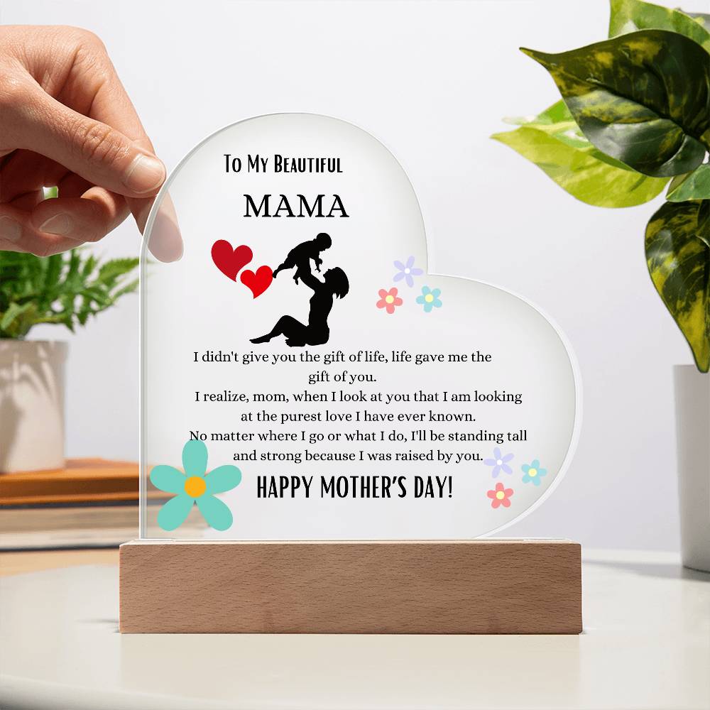 My Beautiful Mama Heart Acrylic Plaque