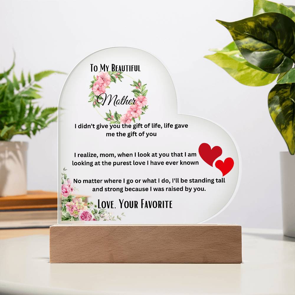 To My Beautiful Mother Acrylic Plate