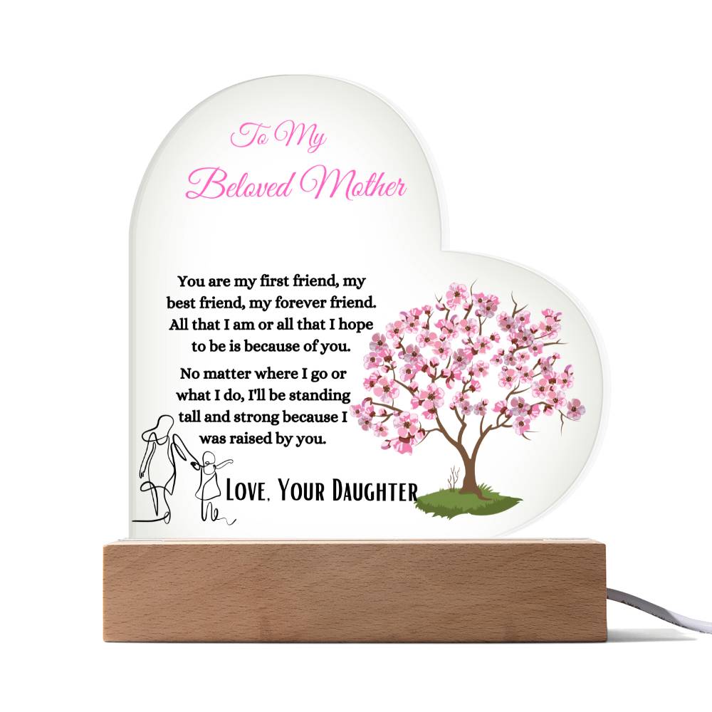 To My Best Friend and First Friend Mother's Day Heart Acrylic