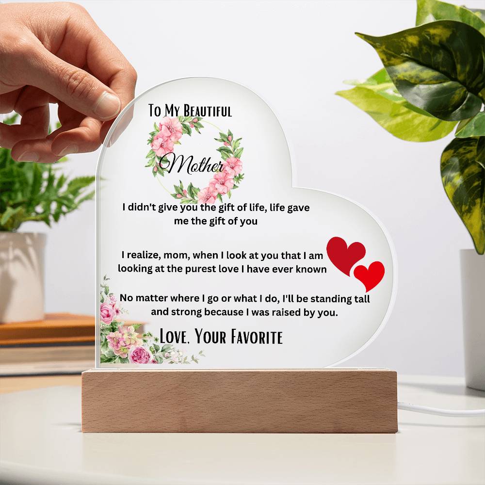 To My Beautiful Mother Acrylic Plate